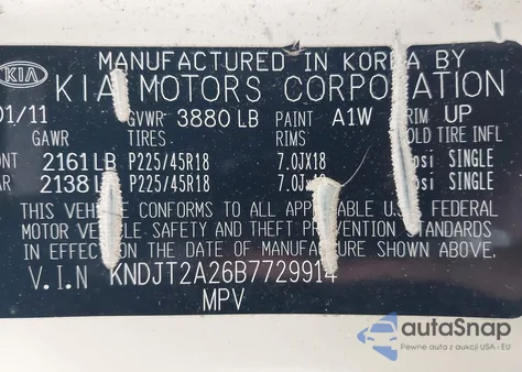 2011 Kia Soul ! из США, поврежденный, VIN KNDJT2A26B7729914